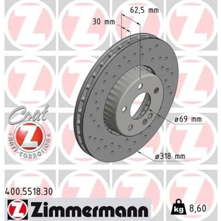 ZIMMERMANN Bremsscheibe 400.5518.30