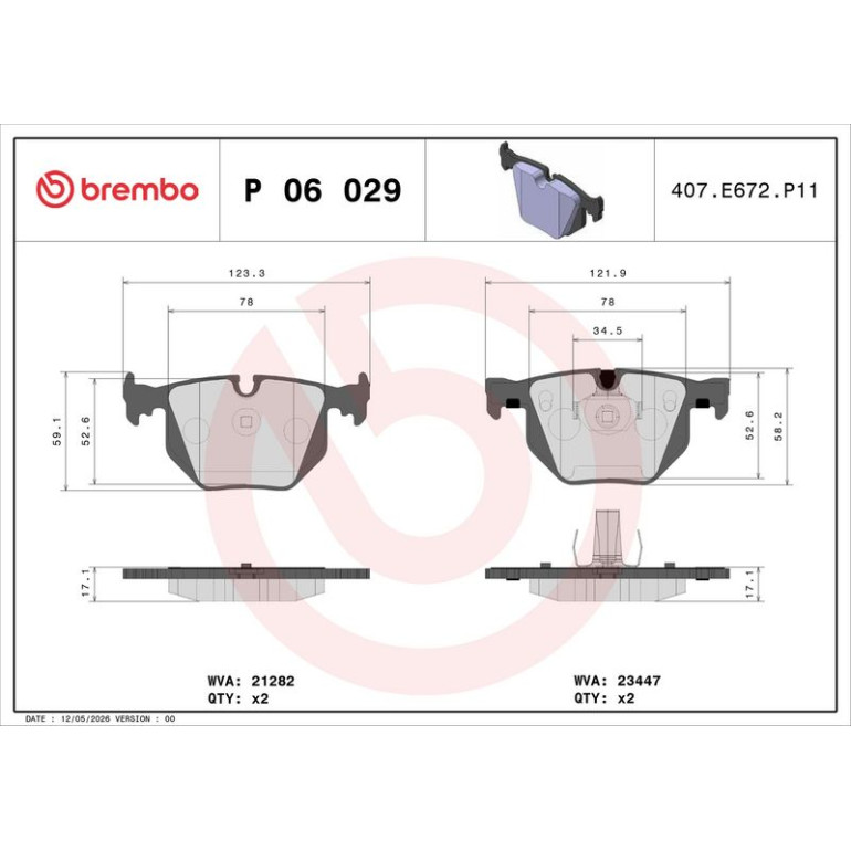 BREMBO Bremsklötze HA P 06 029 BREMBO Bremsklötze HA P 06 029