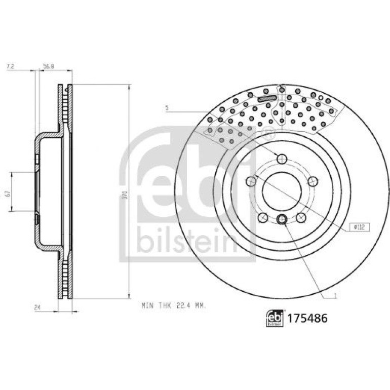 FEBI BILSTEIN Bremsscheibe 175486 FEBI BILSTEIN Bremsscheibe 175486