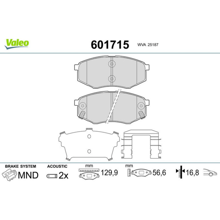VALEO Bremsbeläge 601715 VALEO Bremsbeläge 601715