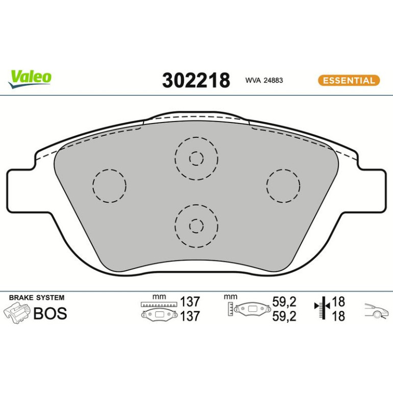 VALEO Bremsbeläge 302218 VALEO Bremsbeläge 302218