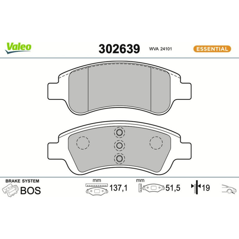 VALEO Bremsbeläge 302639 VALEO Bremsbeläge 302639