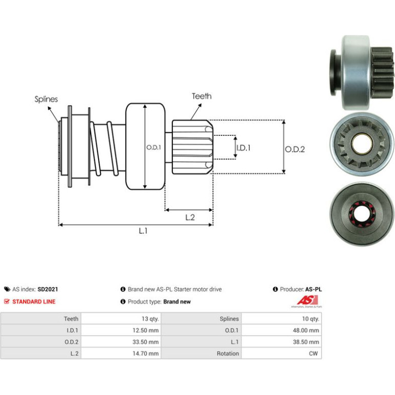 Freilaufgetriebe, Anlasser SD2021