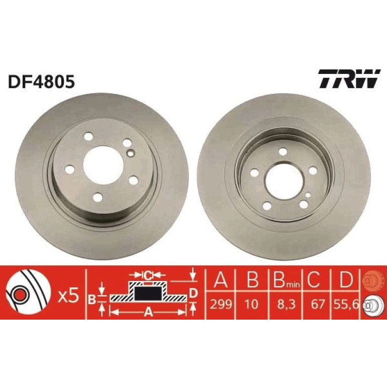 Bremsscheibe Db T. W204 07 DF4805 Bremsscheibe Db T. W204 07 DF4805