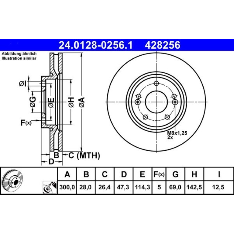 Bremsscheibe Hyundai P.Ix35/I40/Tuscon/Sonata 04 24.0128-0256.1 Bremsscheibe Hyundai P.Ix35/I40/Tuscon/Sonata 04 24.0128-0256.1