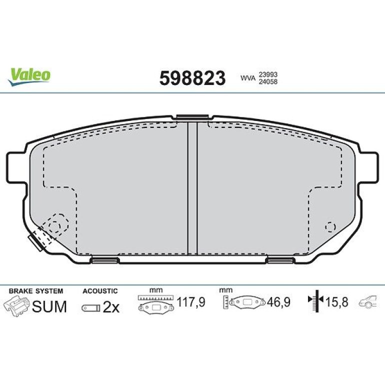 VALEO Bremsbeläge 598823 VALEO Bremsbeläge 598823
