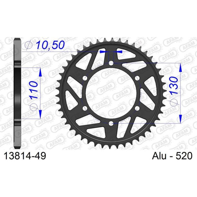 AFAM Kettenrad ALU 49 Zähne 13814-49 AFAM Kettenrad ALU 49 Zähne 13814-49