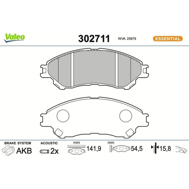 VALEO Bremsbeläge 302711 VALEO Bremsbeläge 302711
