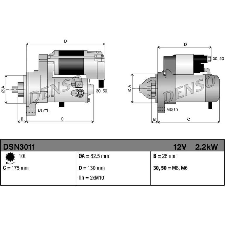 DENSO Anlasser DSN3011 DENSO Anlasser DSN3011