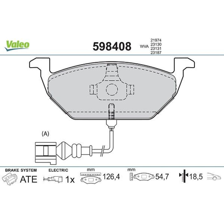 VALEO Bremsbeläge 598408 VALEO Bremsbeläge 598408
