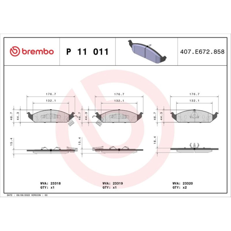 BREMBO Bremsklötze VA P 11 011 BREMBO Bremsklötze VA P 11 011