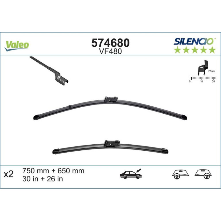 VM480 VALEO Silencio X.TRM Wischer 574680 VM480 VALEO Silencio X.TRM Wischer 574680