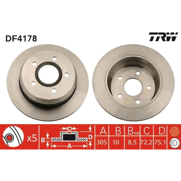 99 482 000 Bremsscheibe HA DF4178 99 482 000 Bremsscheibe HA DF4178