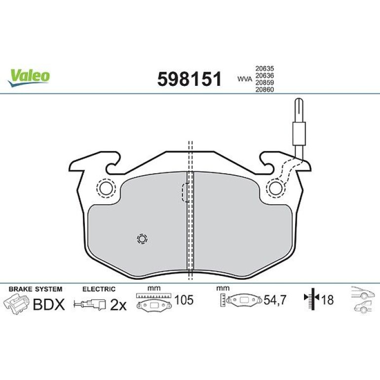 VALEO Bremsbeläge 598151