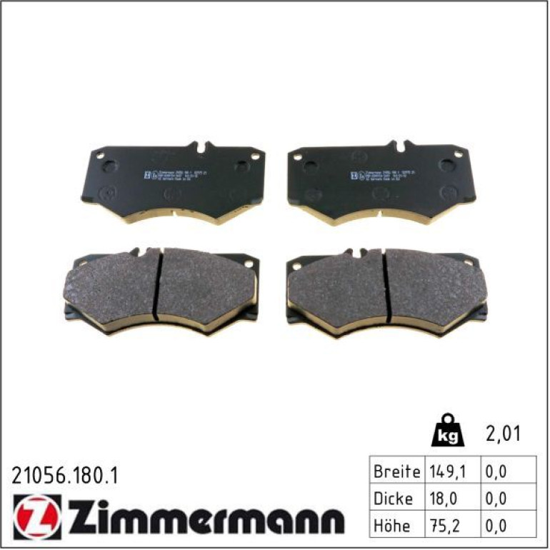 ZIMMERMANN Bremsbelagsatz, Scheibenbremse 21056.180.1 ZIMMERMANN Bremsbelagsatz, Scheibenbremse 21056.180.1