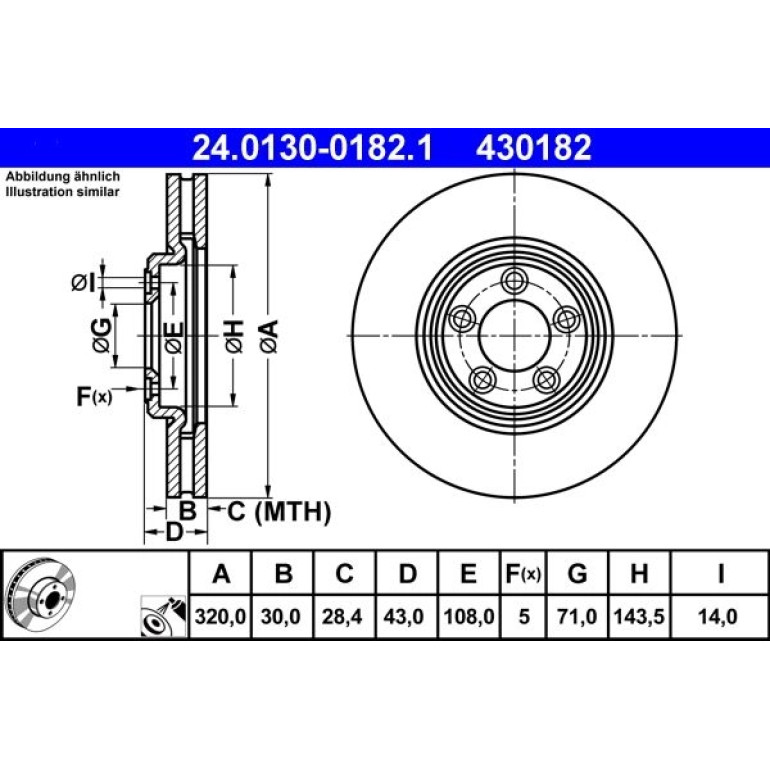 Bremsscheibe Jaguar P. S-Type/Xj 00-09 24.0130-0182.1 Bremsscheibe Jaguar P. S-Type/Xj 00-09 24.0130-0182.1