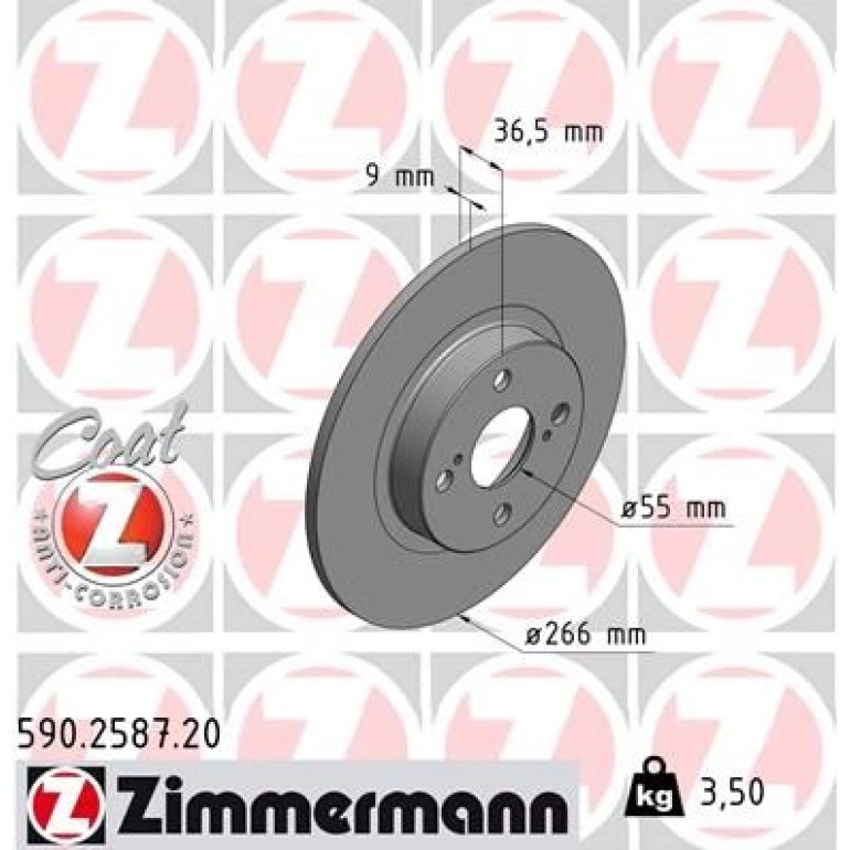 ZIMMERMANN Bremsscheibe 590.2587.20 ZIMMERMANN Bremsscheibe 590.2587.20