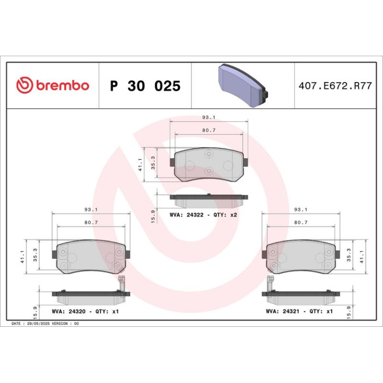BREMBO Bremsklötze HA P 30 025 BREMBO Bremsklötze HA P 30 025