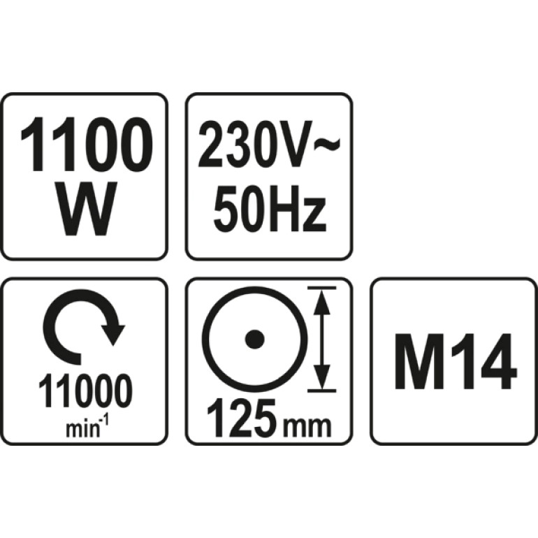 Winkelschleifer 1100W 125Mm YT-82100