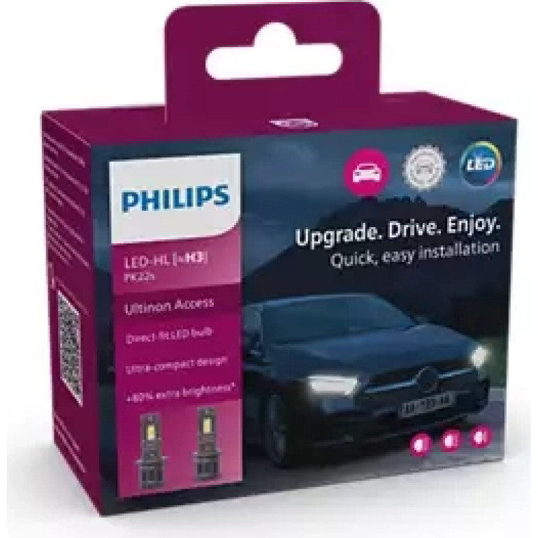 LED H3 12V 13W PK22s Ultinon Access 2500 6000K 2 Stück NO ECE Philips 11336U2500CX LED H3 12V 13W PK22s Ultinon Access 2500 6000K 2 Stück NO ECE Philips 11336U2500CX