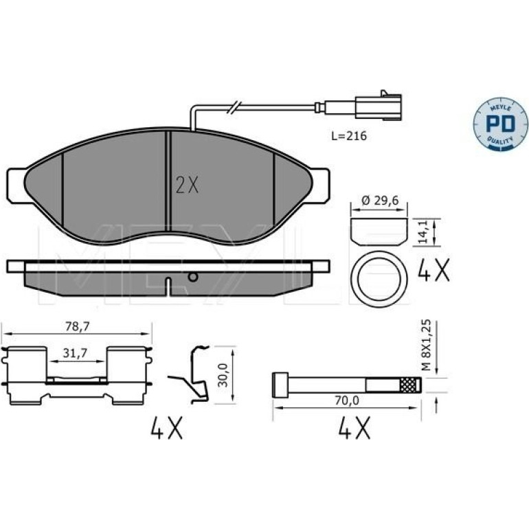 Bremsbelagsatz Fiat P. Ducato/Boxer/Jumper 06- Adowno— 1700 025 244 6819-2/PD Bremsbelagsatz Fiat P. Ducato/Boxer/Jumper 06- Adowno— 1700 025 244 6819-2/PD