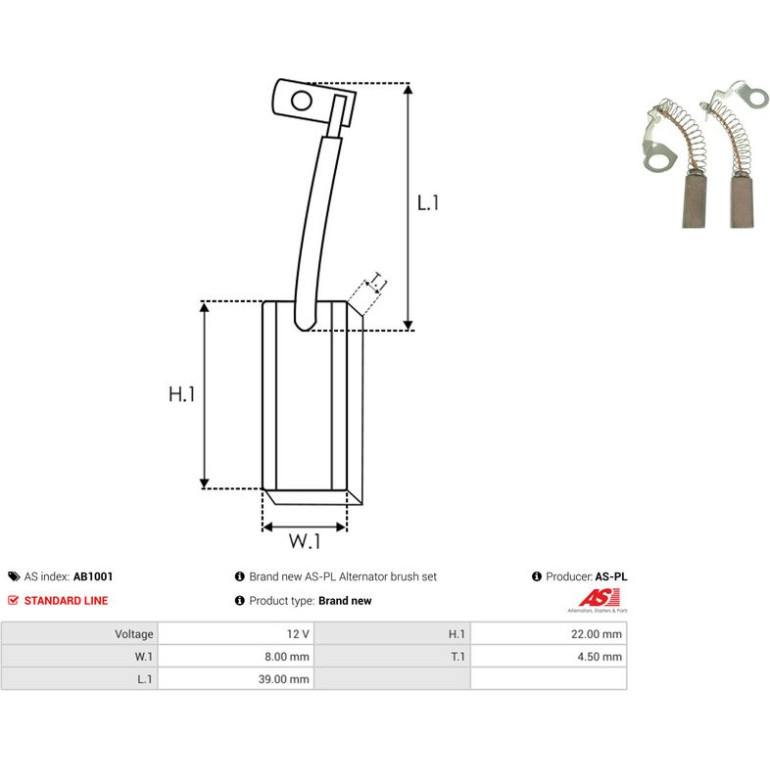 Kohlebürste, Generator AB1001 Kohlebürste, Generator AB1001
