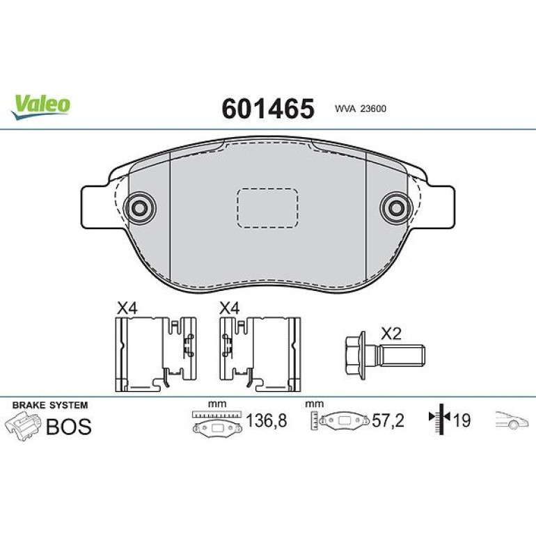 VALEO Bremsbeläge 601465 VALEO Bremsbeläge 601465