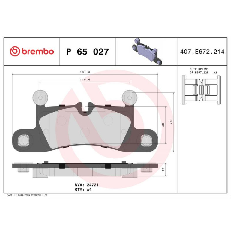 BREMBO Bremsklötze HA P 65 027 BREMBO Bremsklötze HA P 65 027