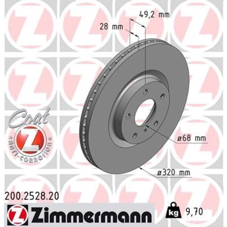 ZIMMERMANN Bremsscheibe 200.2528.20 ZIMMERMANN Bremsscheibe 200.2528.20