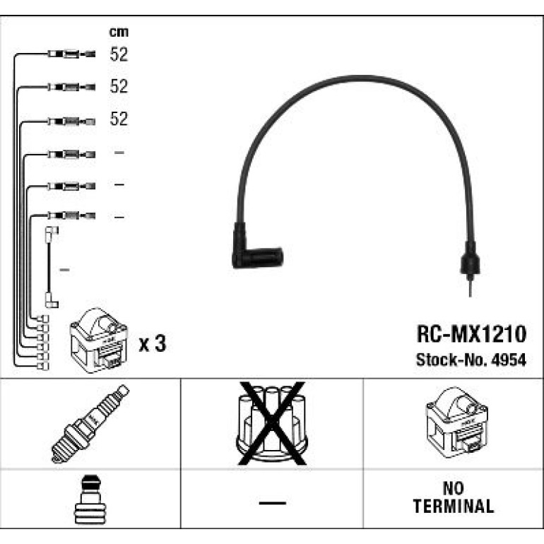 RC-MX1210 NGK - Zündkabelsatz 4954 RC-MX1210 NGK - Zündkabelsatz 4954