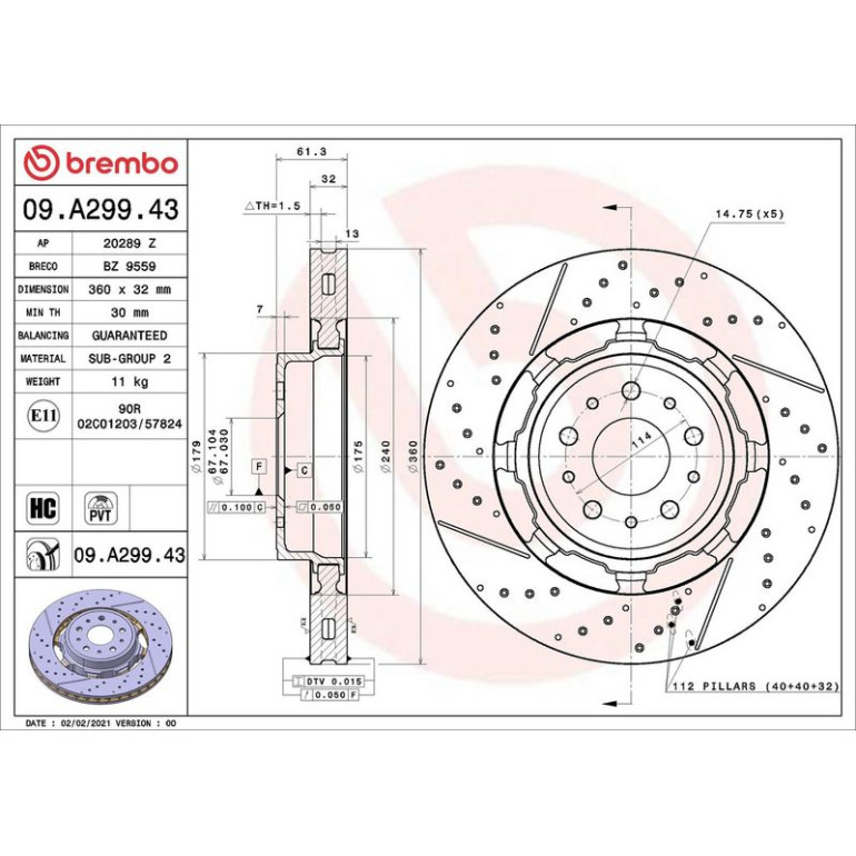 Bremsscheibe VA 09.A299.43 Bremsscheibe VA 09.A299.43