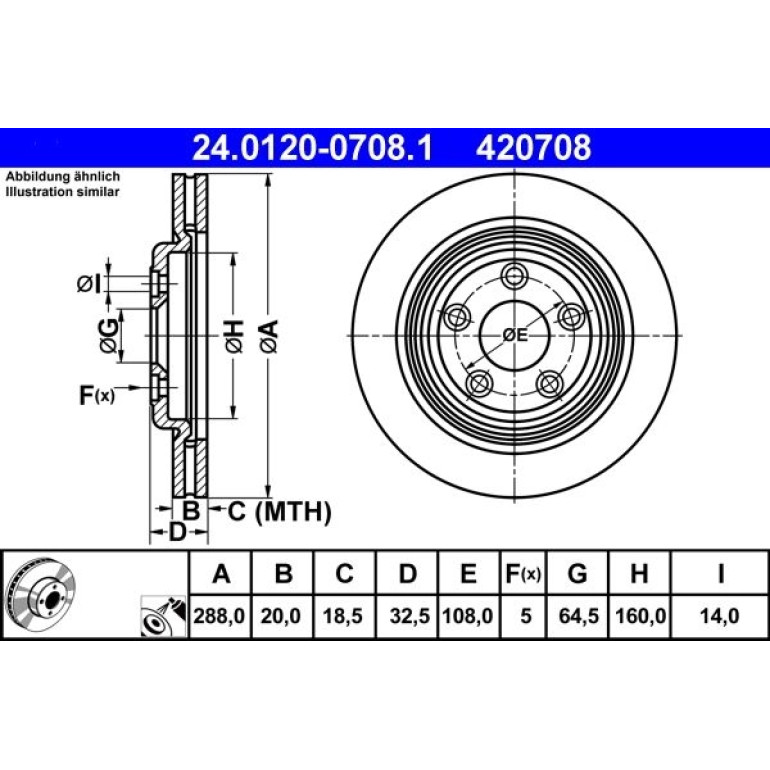 Bremsscheibe Jaguar T. S-Type/Xj 2,5-4,2 99-09 24.0120-0708.1 Bremsscheibe Jaguar T. S-Type/Xj 2,5-4,2 99-09 24.0120-0708.1