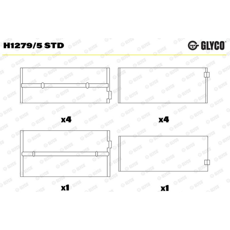 GLYCO Kurbelwellenlager H1279/5 STD GLYCO Kurbelwellenlager H1279/5 STD