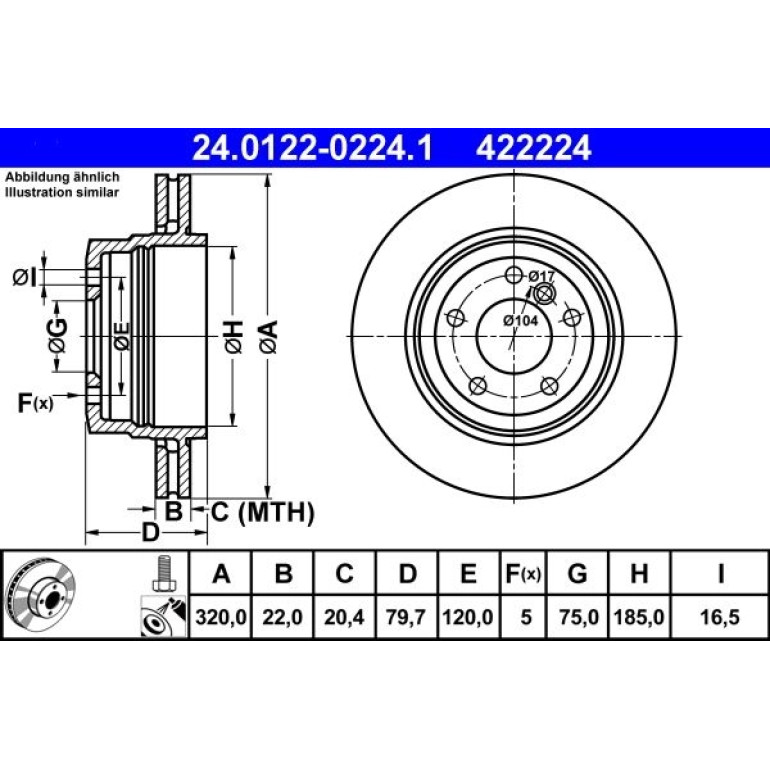 Bremsscheibe Bmw T. X3 2.0-3.0 04-11 24.0122-0224.1 Bremsscheibe Bmw T. X3 2.0-3.0 04-11 24.0122-0224.1