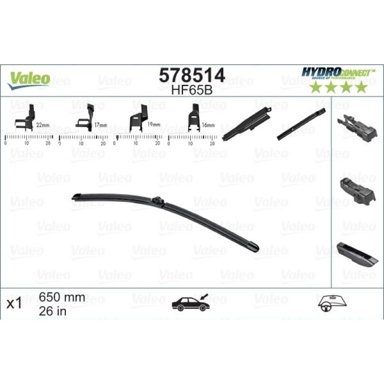 VALEO HydroConnect Front LHD 65cm 578514 VALEO HydroConnect Front LHD 65cm 578514