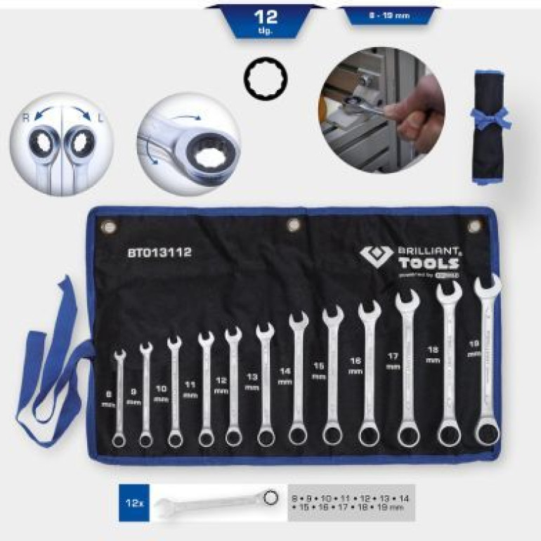 KS TOOLS Ratschen-Ringschlüsselsatz BT013112