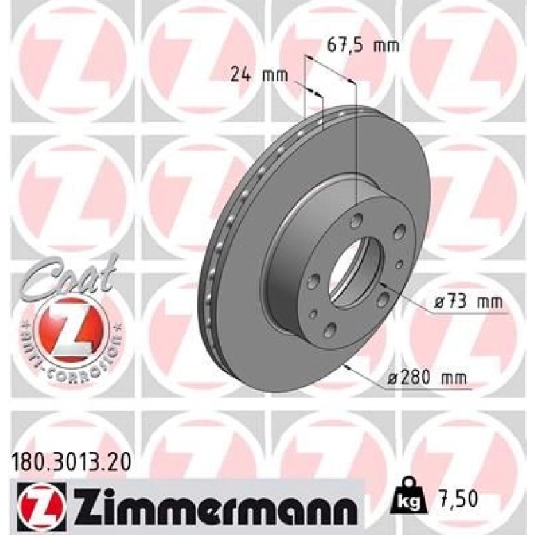 ZIMMERMANN Bremsscheibe 180.3013.20 ZIMMERMANN Bremsscheibe 180.3013.20