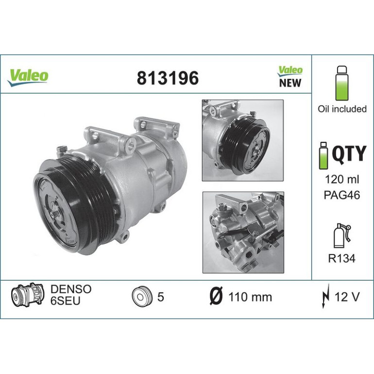 VALEO Kompressor, Klimaanlage 813196 VALEO Kompressor, Klimaanlage 813196