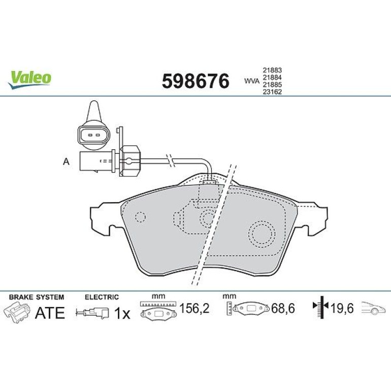 VALEO Bremsbeläge 598676 VALEO Bremsbeläge 598676