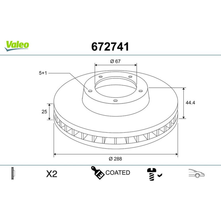 VALEO Bremsscheibe 672741 VALEO Bremsscheibe 672741