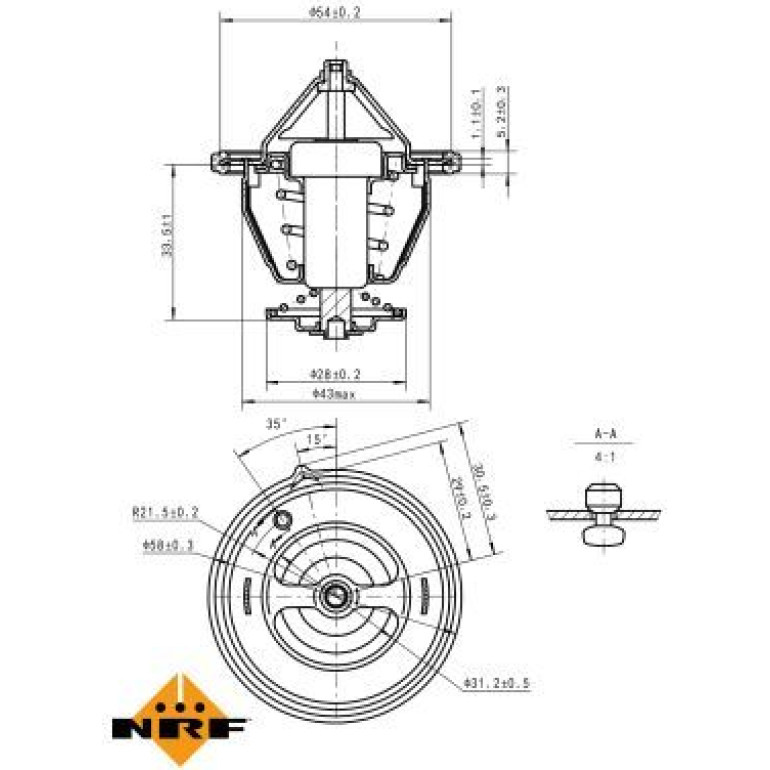 Thermostat, Kühlmittel 725132 Thermostat, Kühlmittel 725132