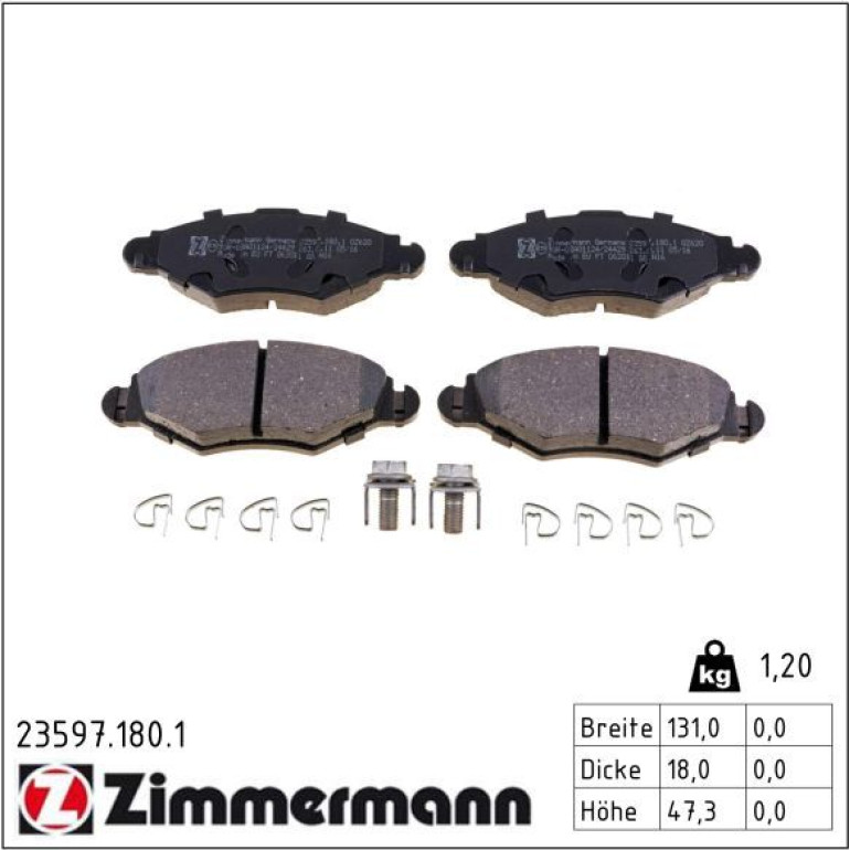 ZIMMERMANN Bremsbeläge 23597.180.1 ZIMMERMANN Bremsbeläge 23597.180.1