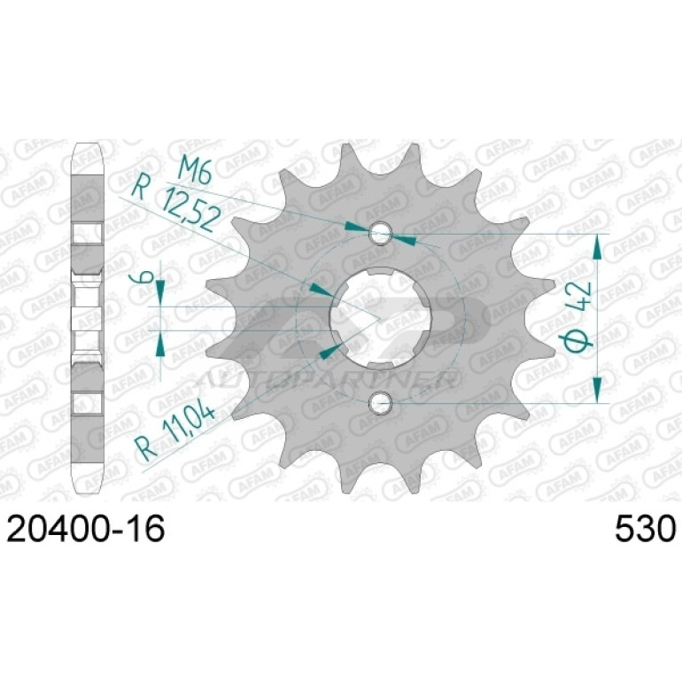 AFAM Ritzel 16 Zähne 20400-16 AFAM Ritzel 16 Zähne 20400-16