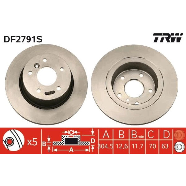 Bremsscheibe Rover T. 75 DF2791S Bremsscheibe Rover T. 75 DF2791S