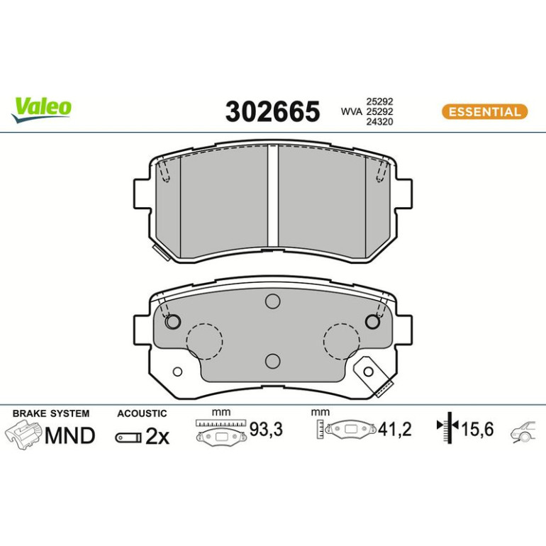 VALEO Bremsbeläge 302665 VALEO Bremsbeläge 302665