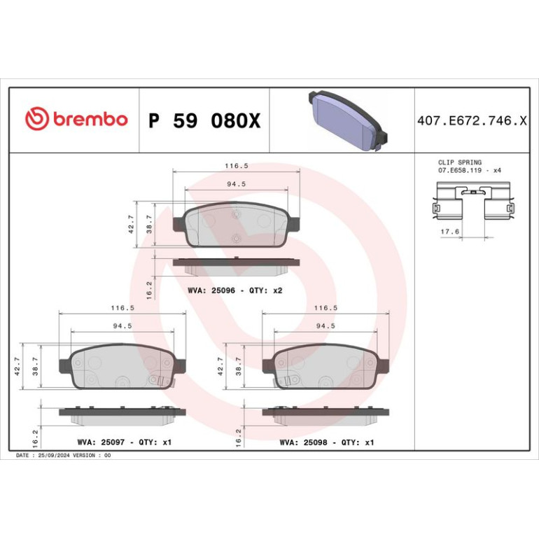 BREMBO Bremsklötze Xtra HA P 59 080X BREMBO Bremsklötze Xtra HA P 59 080X