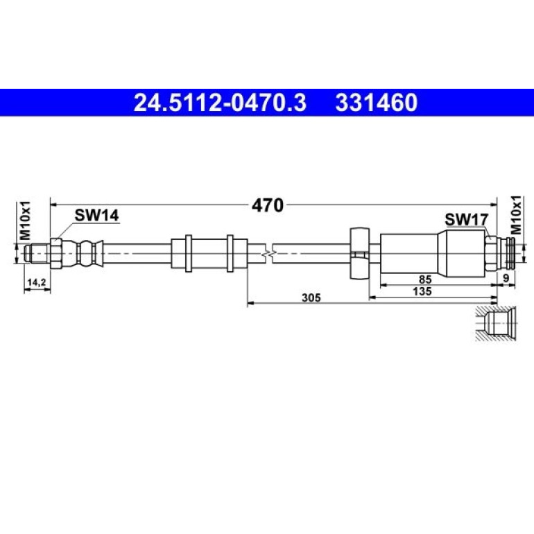 ATE Bremsschlauch 24.5112-0470.3 ATE Bremsschlauch 24.5112-0470.3
