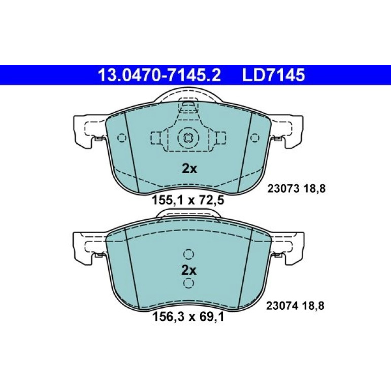 Bremsbelagsatz Volvo P. S60/S80/V70/Xc70 2,0-3,0 98-10 Keramik 13.0470-7145.2 Bremsbelagsatz Volvo P. S60/S80/V70/Xc70 2,0-3,0 98-10 Keramik 13.0470-7145.2