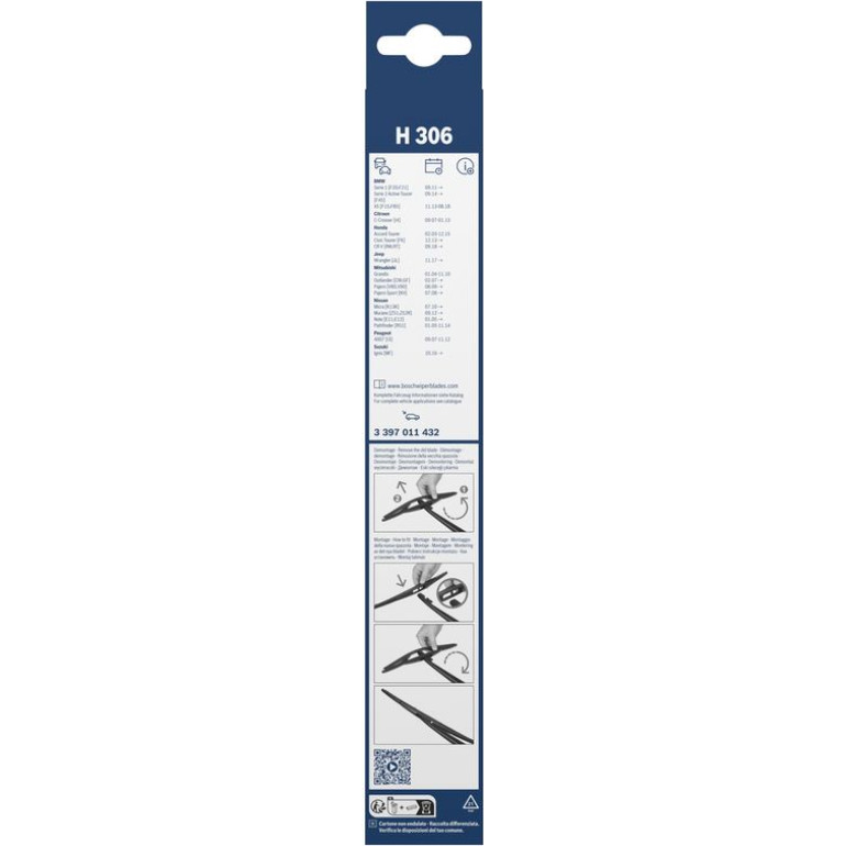 Bosch Wischerblatt H306 3397011432 Bosch Wischerblatt H306 3397011432