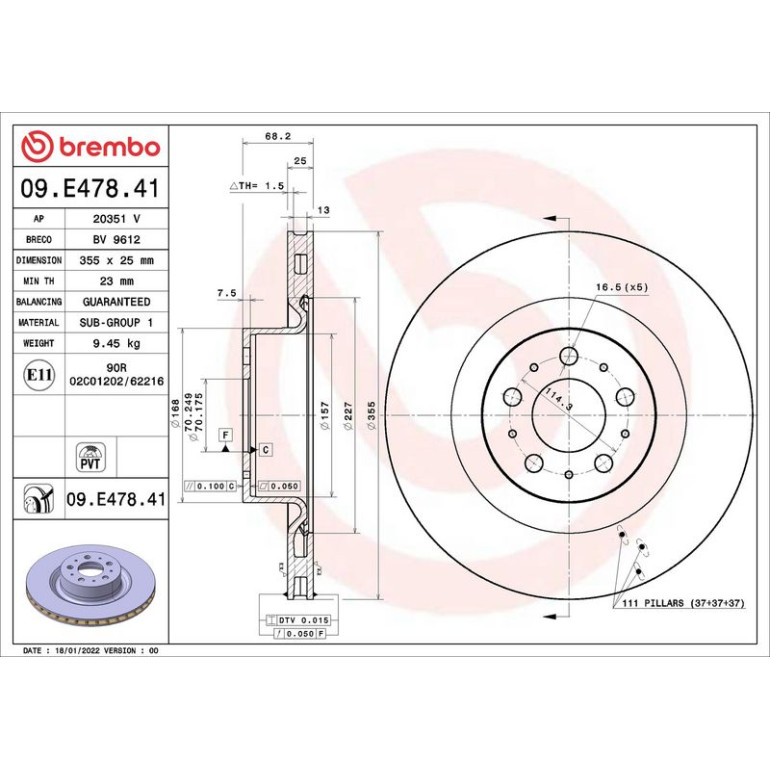 Bremsscheibe VA 09.E478.41